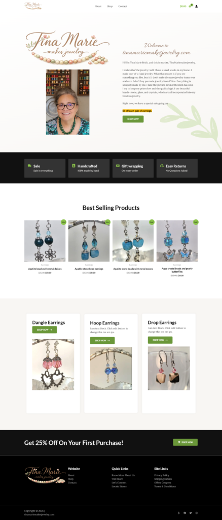 Homepage screencapture tinamariemakesjewelry 2026 08 05 20 33 50