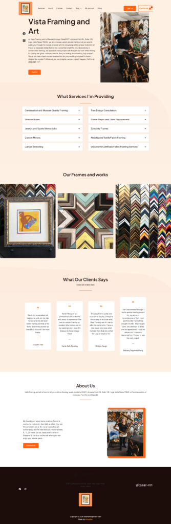 Homepage screencapture vistaframingandart 2026 08 05 19 37 43